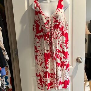 Margaritaville Red and White Floral Midi Dress